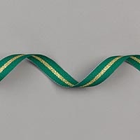 Shaded Spruce/Gold 3/8" (1 Cm) Striped Ribbon