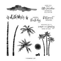 Paradise Palms Cling Stamp Set (English)