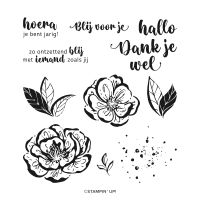 Blij En Bloemrijk Cling Stamp Set (Dutch)