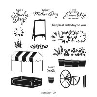 Flower Cart Photopolymer Stamp Set (English)