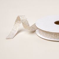 White With Gold 3/8" (1 Cm) Ribbon [ 166979 ]