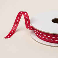 Real Red 1/4" (6.4 Mm) Stitched Ribbon [ 168235 ]