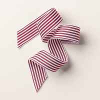 Cherry Cobbler & White 1" (2.5 Cm) Striped Grosgrain Ribbon [ 168489 ]